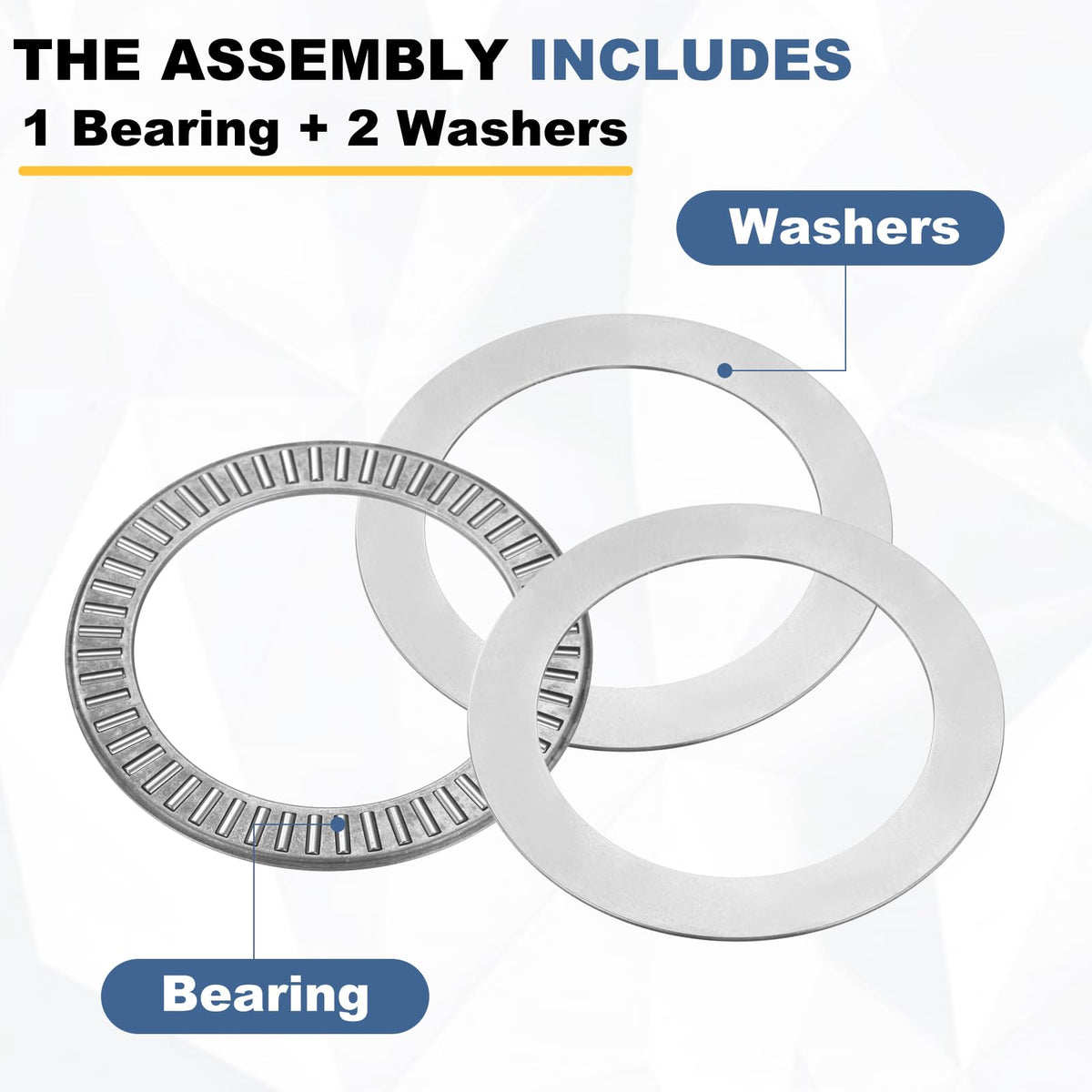uxcell 2 Sets NTA3244 Thrust Needle Roller Bearings with Washers, ID 2"