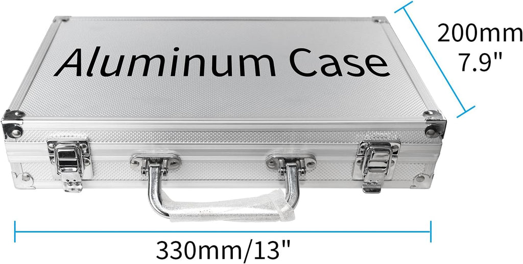 Carbide Tipped Wood Lathe Turning Tool Set with Aluminum Alloy Box | Includes Swan Neck Hollowing Tools and