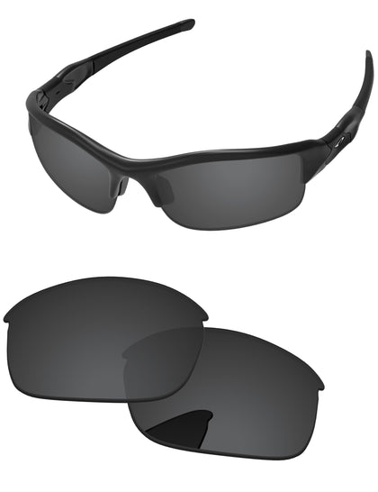 Replacement Lenses for Oakley Flak Jacket OO9008 63mm Sunglass Solid Black Non-polarized