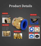 PC6-01 Push to Connect Fittings, 6mm Tube OD x 1/8” G Thread, Straight Pneumatic Quick Fitting Air Line Connector 20Pcs