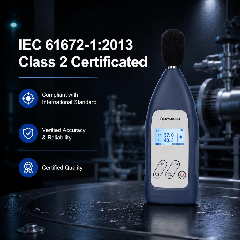 CRY2831 IEC 61672-1:2013 Sound Level Meter Class 2, Calibration Certificate