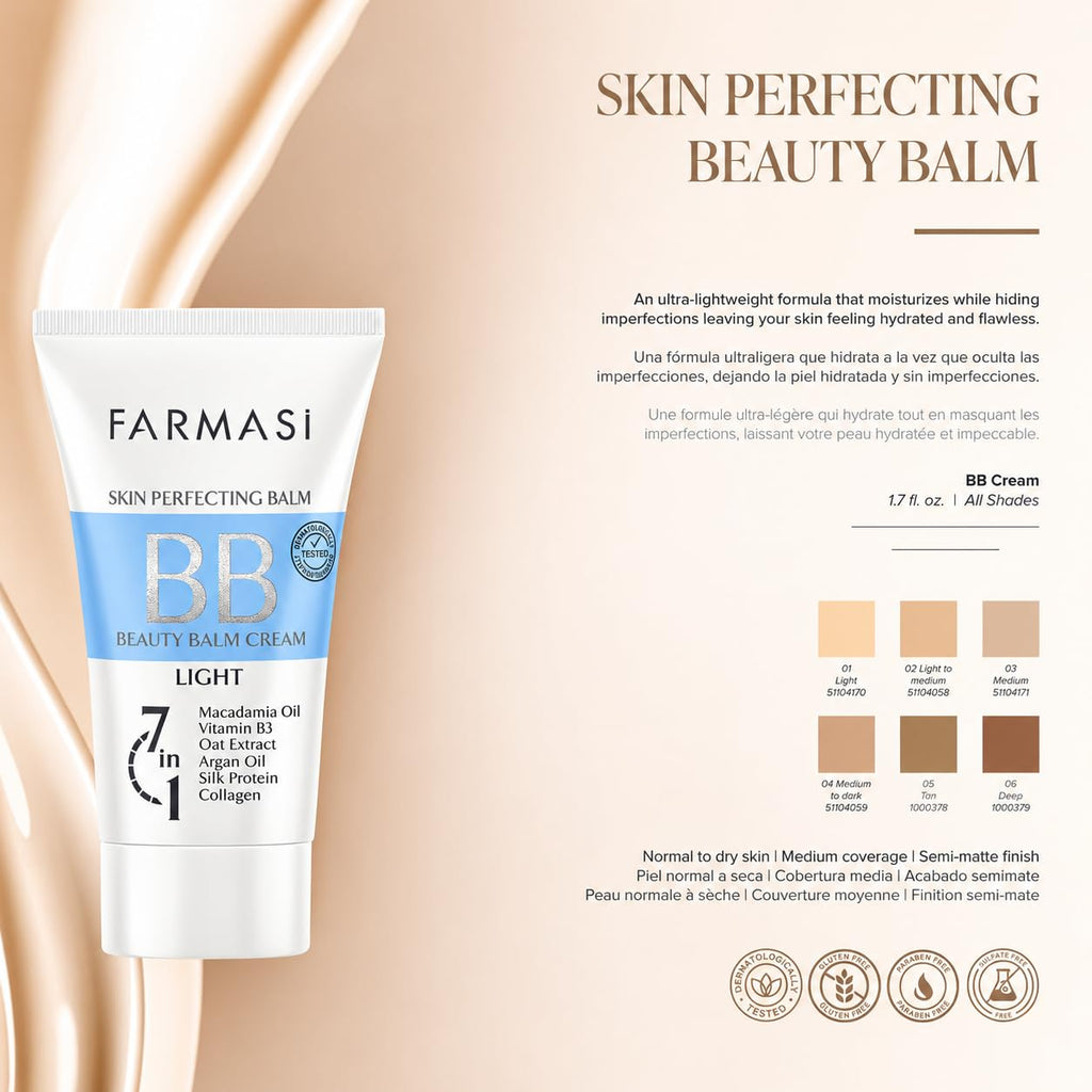 BB Cream, Tinted Moisturizer, Matte Finish, 01 Light, 1.69 fl oz