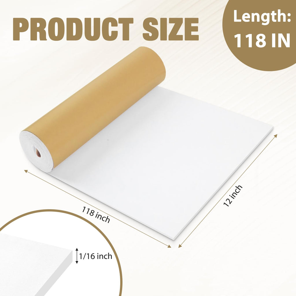 Sponge Neoprene Foam Padding Self Adhesive Foam Sheets, White