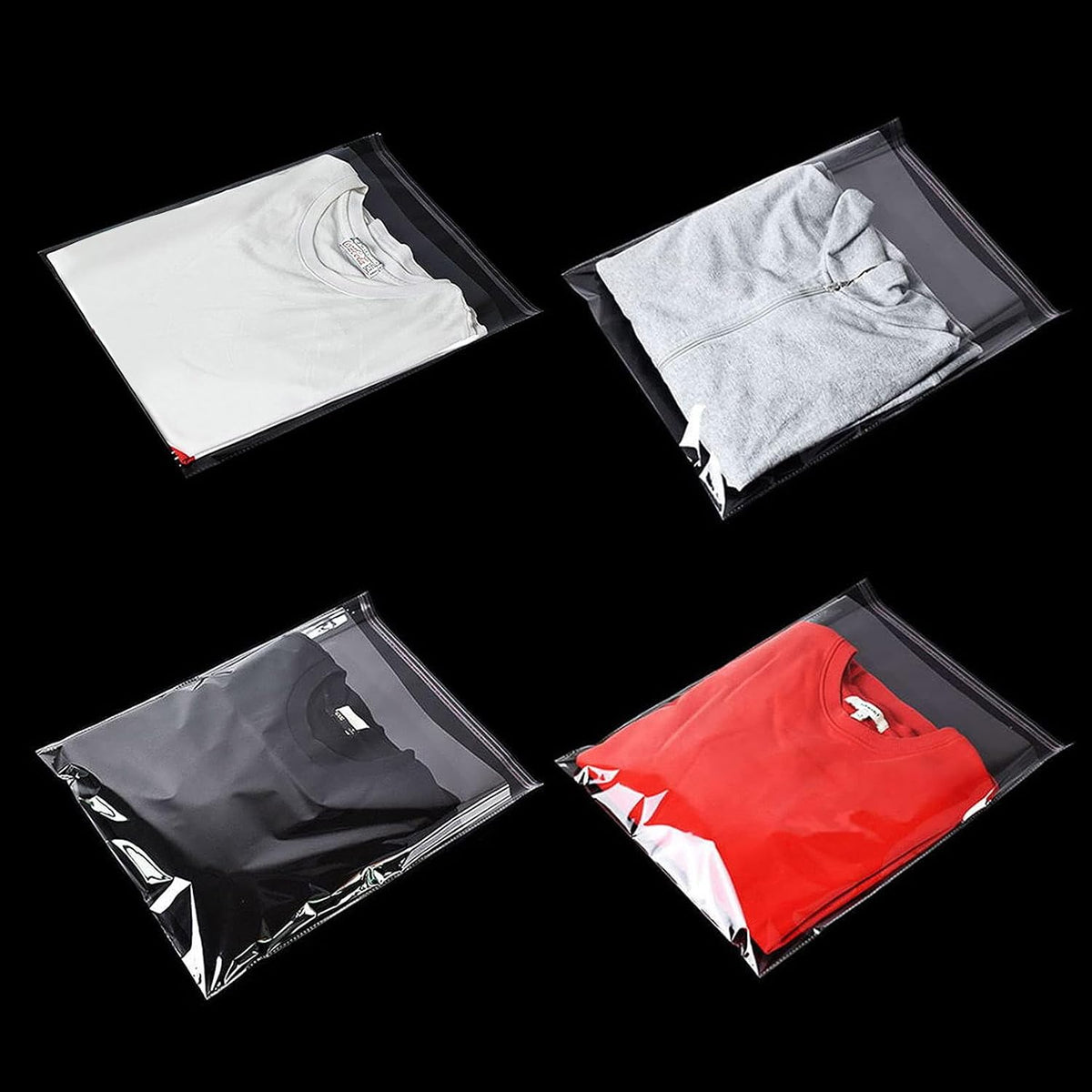 Clear Self Sealing Cellophane Bags for Shirts, 10x14 Inch, 100 Pcs
