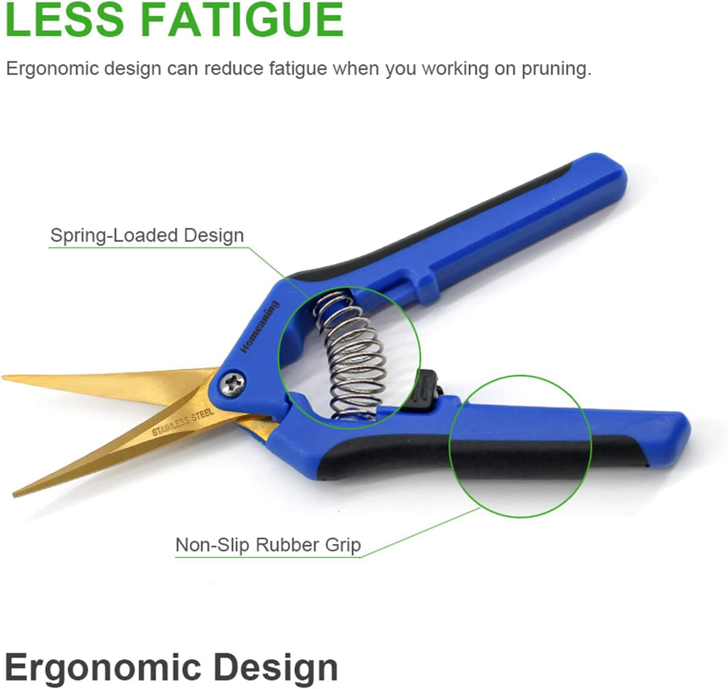 12 Packs Garden Pruning Shears with Curved Blades Trimming Scissors, Gardening Hand Pruning Snips Titanium Coated