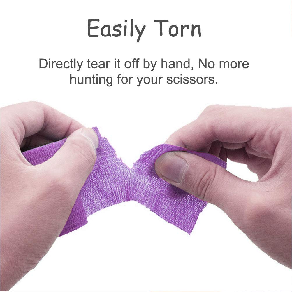 Tattoo Grip Cover Wrap,12PCS Disposable Cohesive Tattoo Grip Cover Elastic Bandage Handle Grip Tube for Tattoo