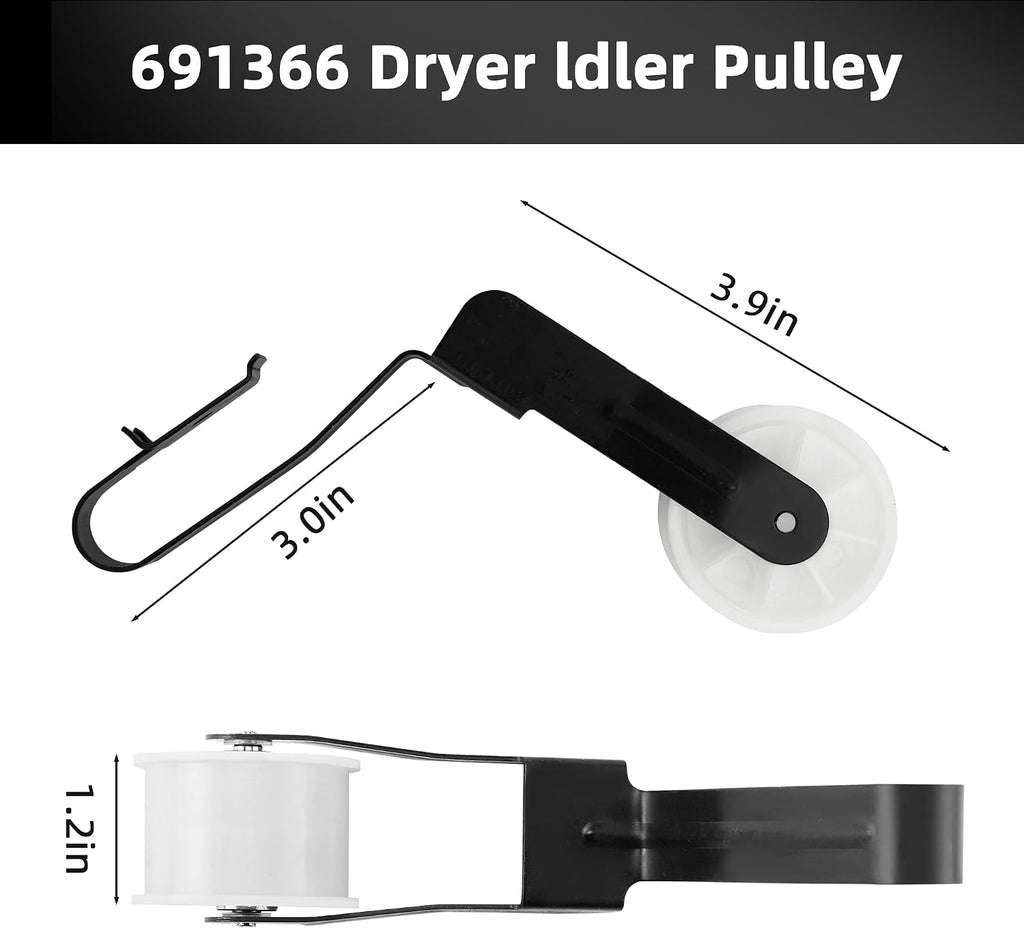 4392065 Dryer Repair Kit 341241 349241T Dryer Belt Replacement for Whirlpool WGD4815EW2 WED4950HW0 MEDX655DW1 WED4800BQ1 MEDC215EW1 by APPLIANCEMATES