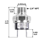 CNWZYMX 150-175 PSI Air Pressure Switch 1/4 NPT Thread, Silver 2PCS