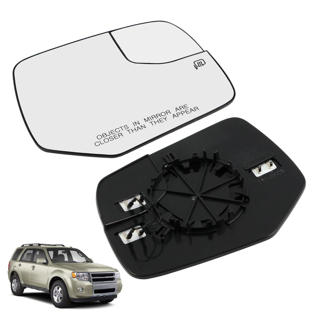 Passenger Side Heated Mirror Glass Compatible with Ford Escape 2008-2012