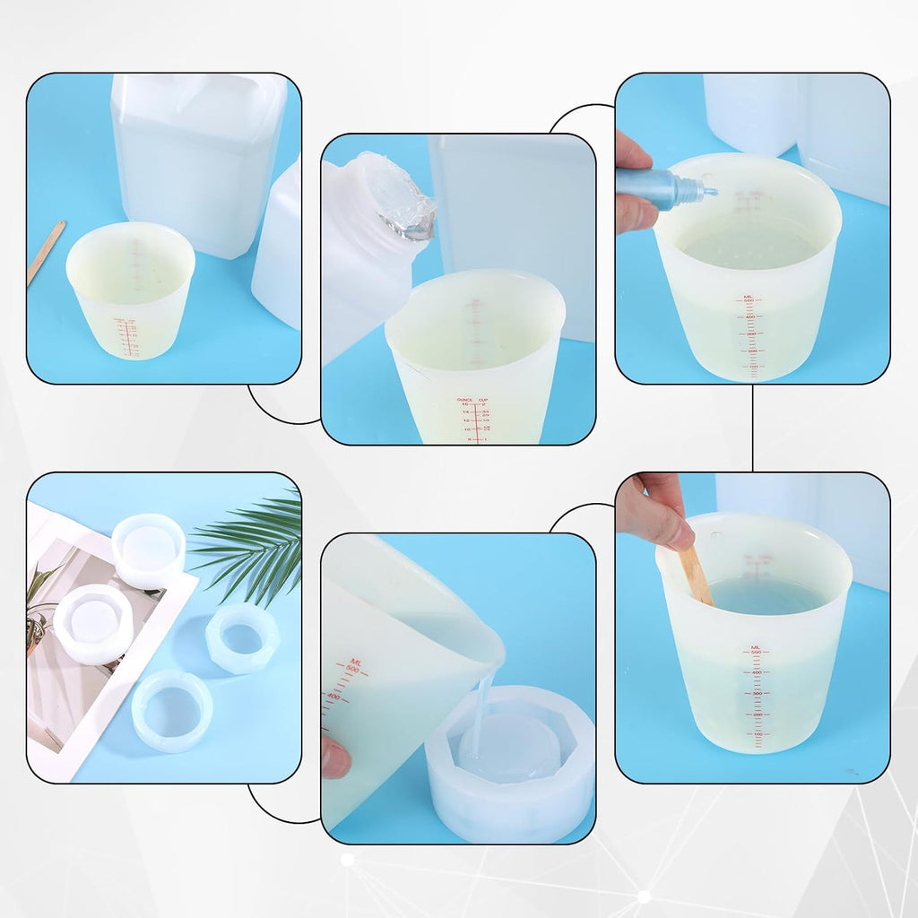 2pcs Silicone Ashtray Resin Molds, Round Circles & Rhombuses Shape | Silicone Casting Molds Epoxy Accessories for Ash