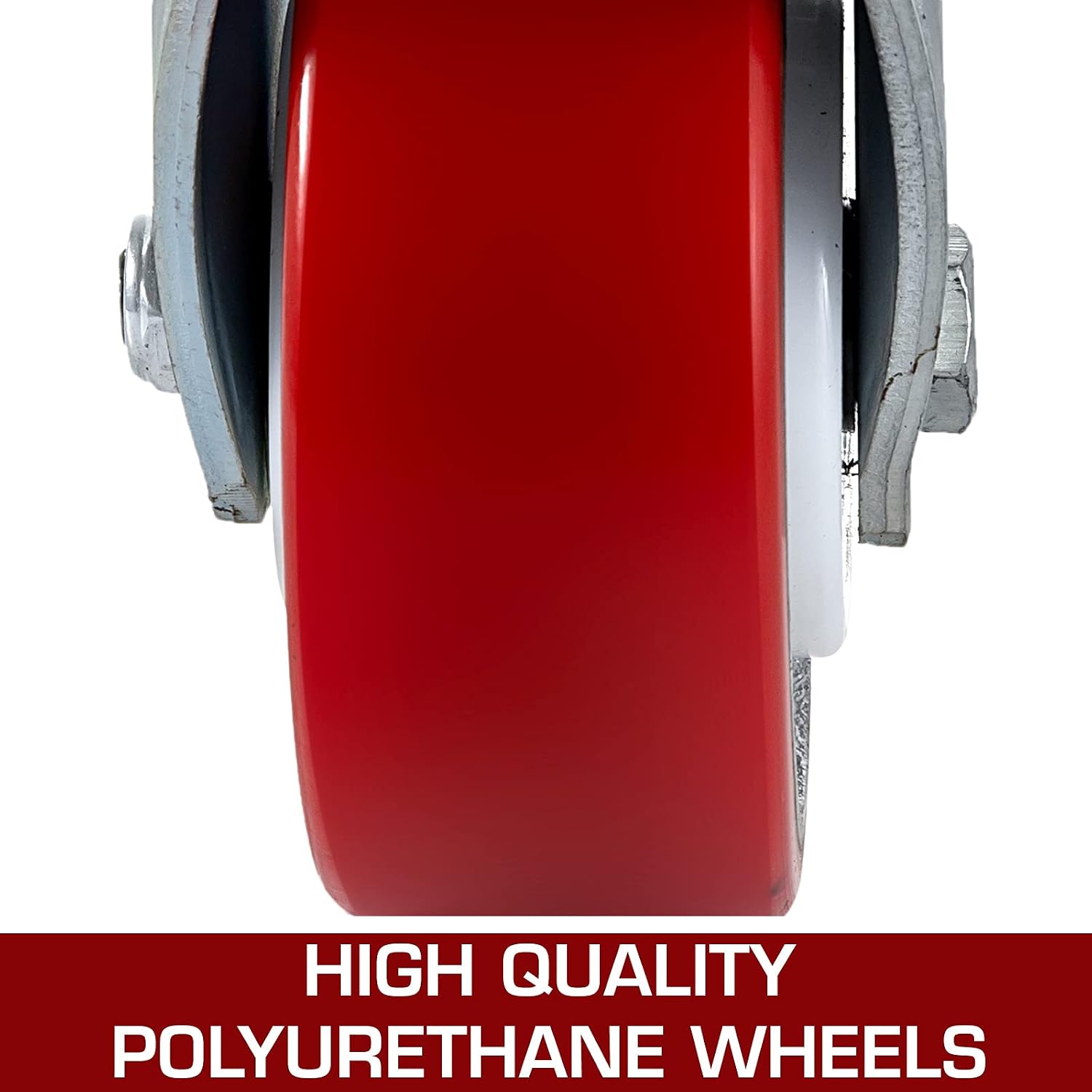 Caster Wheels Set of 4, 6" Heavy Duty Casters (2 Rigid and 2 Swivel Casters with Side Brake) Polyurethane Iron Core