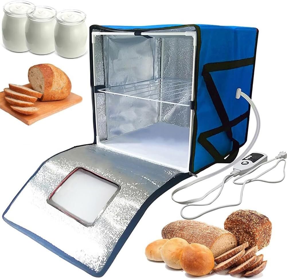 Foldable Dough Proofer for Sourdough, Temperature Control Heating Cabinet for Bread Fermentation, Yogurt Maker Box