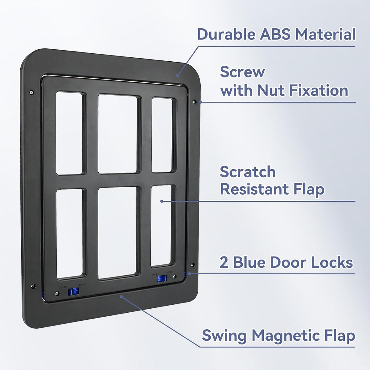 Cat Screen Door, Flap Opening 8.3 x 10.3 inches, Doggie Door for Screen Door, Window Cat Door Magnetic Self-Closing