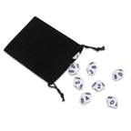 25 Pcs Polyhedral Dice Set,Black with White,10 Sides