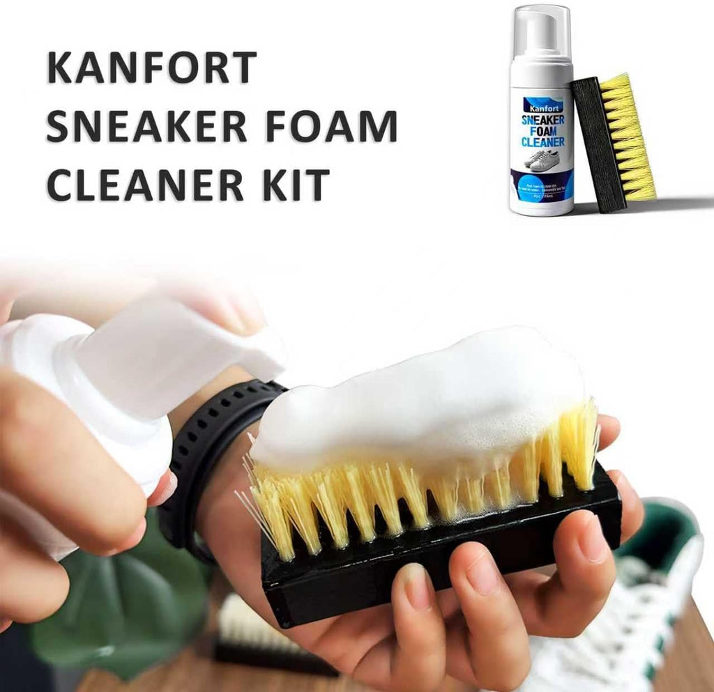 Shoe Cleaner, White Shoe Cleaning Kit with Shoe Brush, Shoe Cleaner Sneakers Removes Dirt and Stain, Sneaker Foam