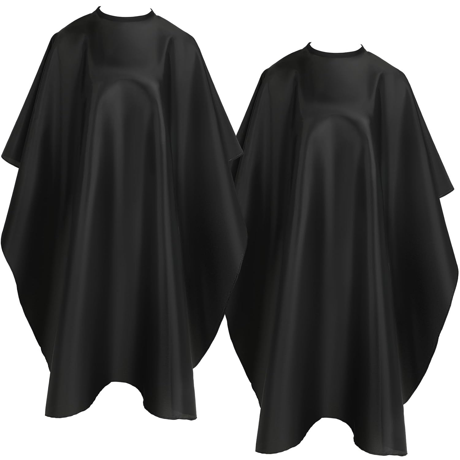 2Pcs Barber Cape, Hair Cutting Cape with Closure Snap for Adults | Professional Black Hairdresser Apron, Watertight