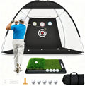 Golf Net, 10 x 7FT Golf Practice Nets for Backyard Driving Hitting Swing Chipping Training with Hitting Mat for