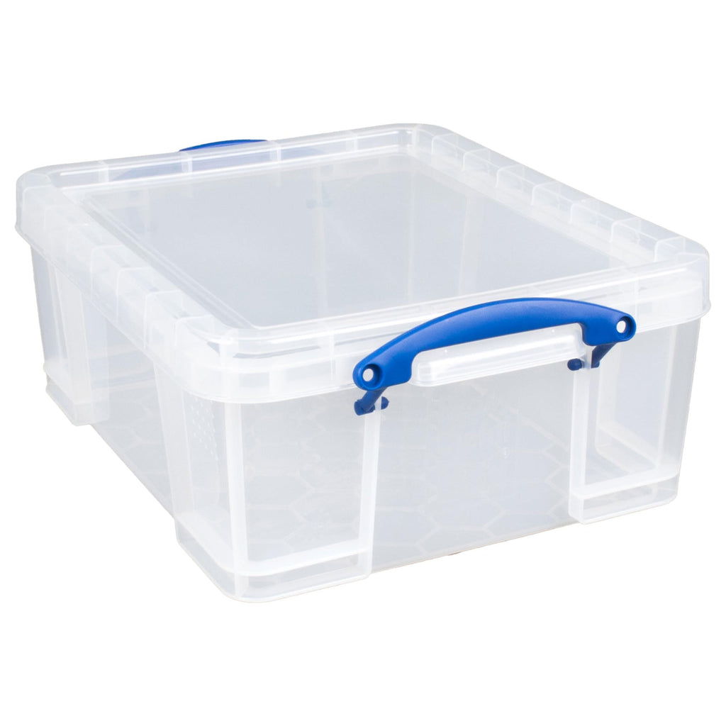 17L Stackable Storage Boxes with Lids, Clear, 5-Pack