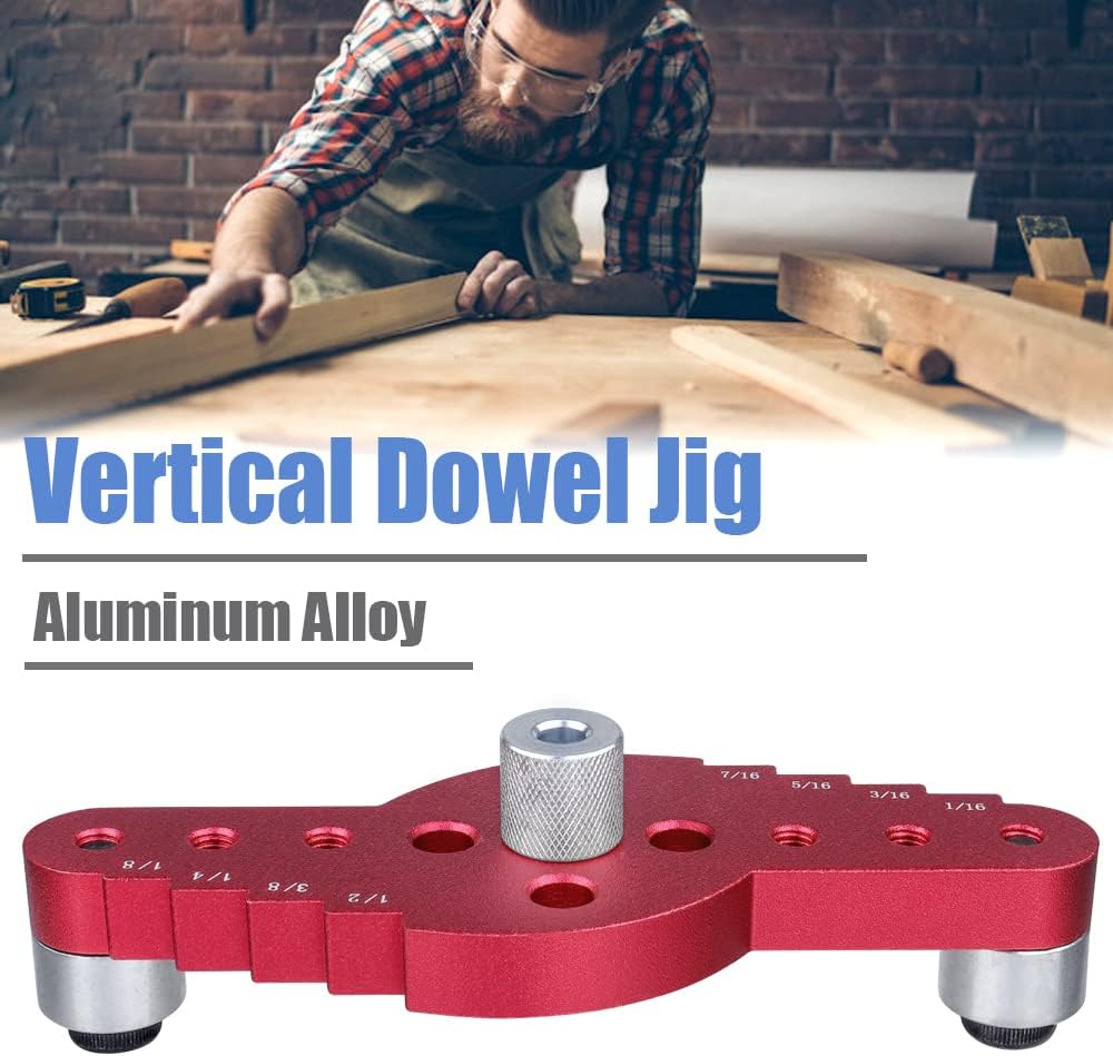 Vertical Pocket Hole Drilling Jig, 2-In-1 Woodworking Dowelling Jig Locator with Scriber Wood Dowel Drill Guide