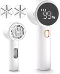 Fabric Shaver, Lint Remover Rechargeable, Electric Portable Sweater Defuzzer with 3 Speeds, 6 Leaf Blades, Digital