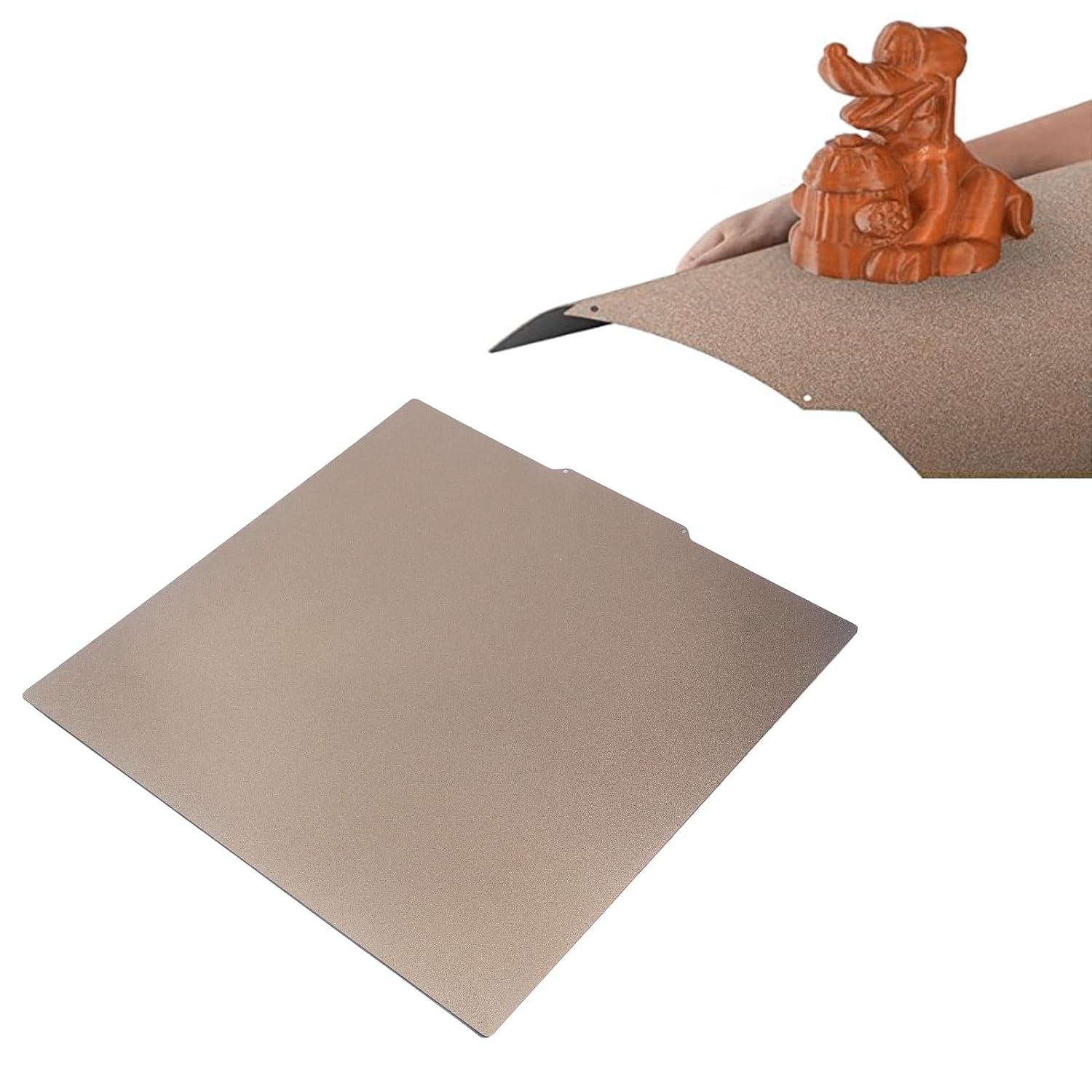 Flexible Spring Steel Build Plate, 450x450 Heat Resistant Adhesive Double Sided Textured PEI Sheet High Strength Pop