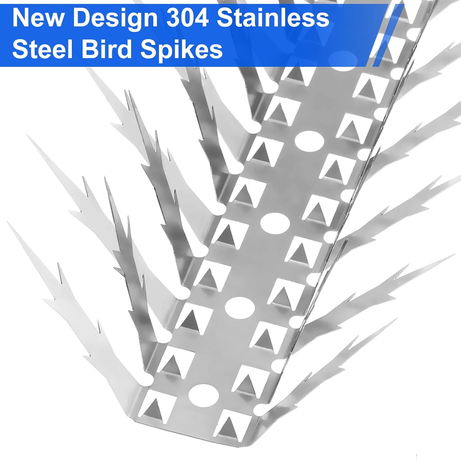 Bird Spikes, 5 FT Stainless Steel Bird Deterrent Spikes, Pigeon Spikes for Outside to Keep Birds Squirrel Raccoon Cat