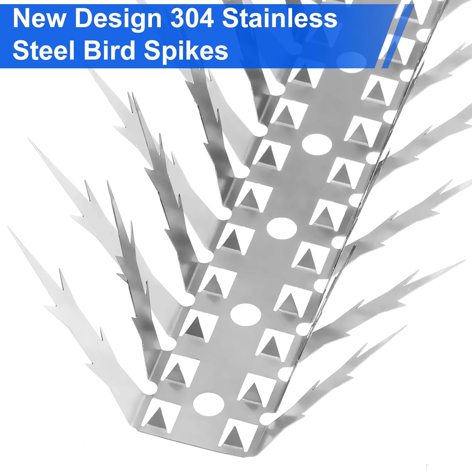 Bird Spikes, 10 FT Stainless Steel Bird Deterrent Spikes, Pigeon Spikes for Outside to Keep Birds Squirrel Raccoon
