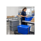 Quantum SNT180GY 18-Inch by 11-Inch by 6-Inch Stack and Nest Tote, Gray, 6-Pack