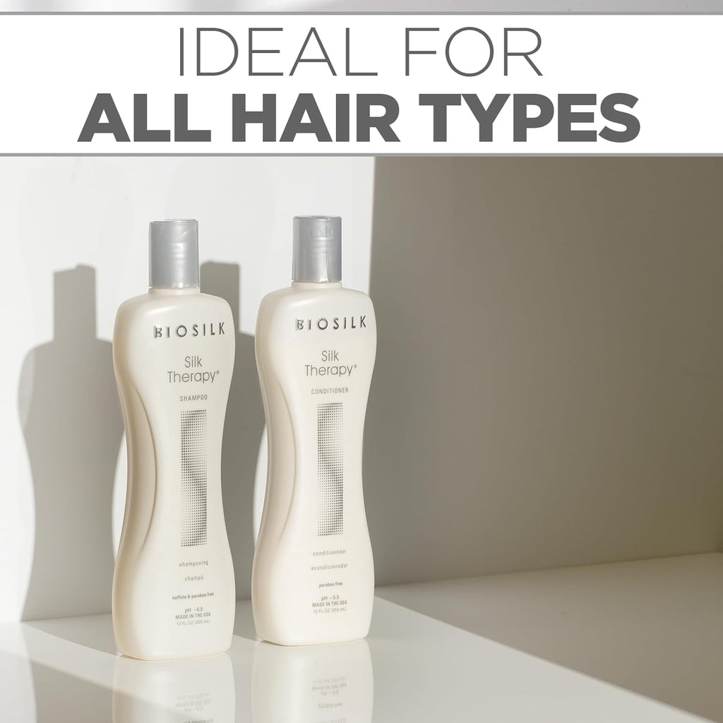 Silk Therapy Duo Set, Shampoo & Conditioner for Gentle Cleansing, Moisturizing & Shiny Hair, Smooth, Replenished