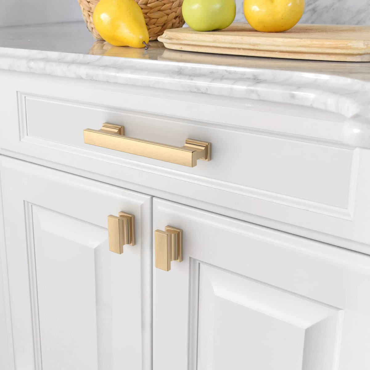 10 Pack 3.75 inch Brushed Brass Kitchen Cabinet Handles
