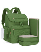 Diaper Bag Backpack with Changing Pad and Insulated Pockets, Green