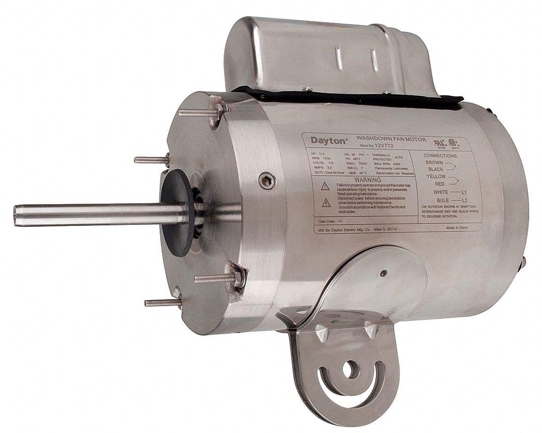 DAYTON, 12V772, Washdown Motor, PSC, TEAO, 1/4 HP, 1075 rpm