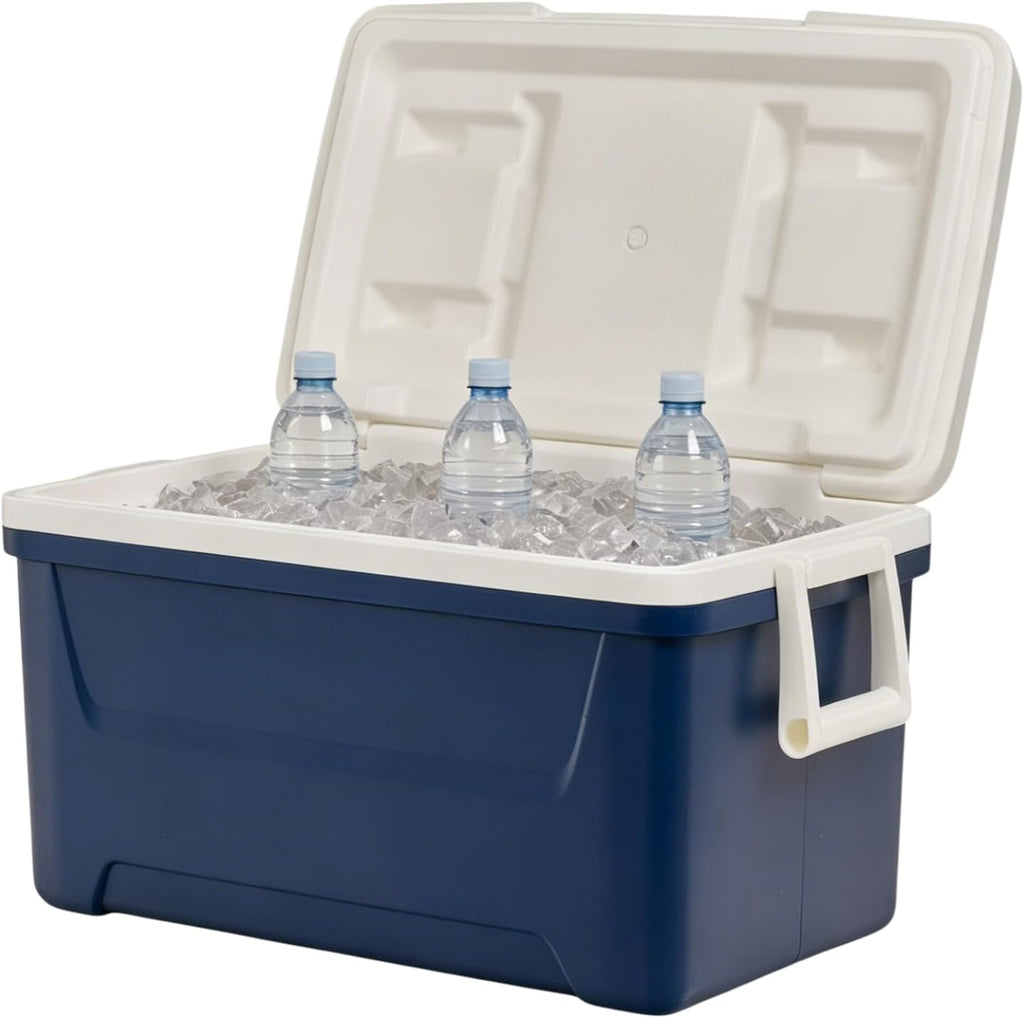 48QT Hard Sided Ice Chest Cooler, with flip Handle, Portable Camp Cooler Sturdy and Durable for Camping, Beach