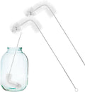 2-Pack 30 Inch Carboy Brush, Nylon & Steel, L-Shape, Clear, 76cm, Wine Making & Beer Brewing, Glass Carboy Cleaning