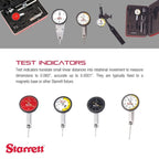 Starrett Dial Test Indicator, 1-3/8" Dia, .0005" Graduation, .030" Range