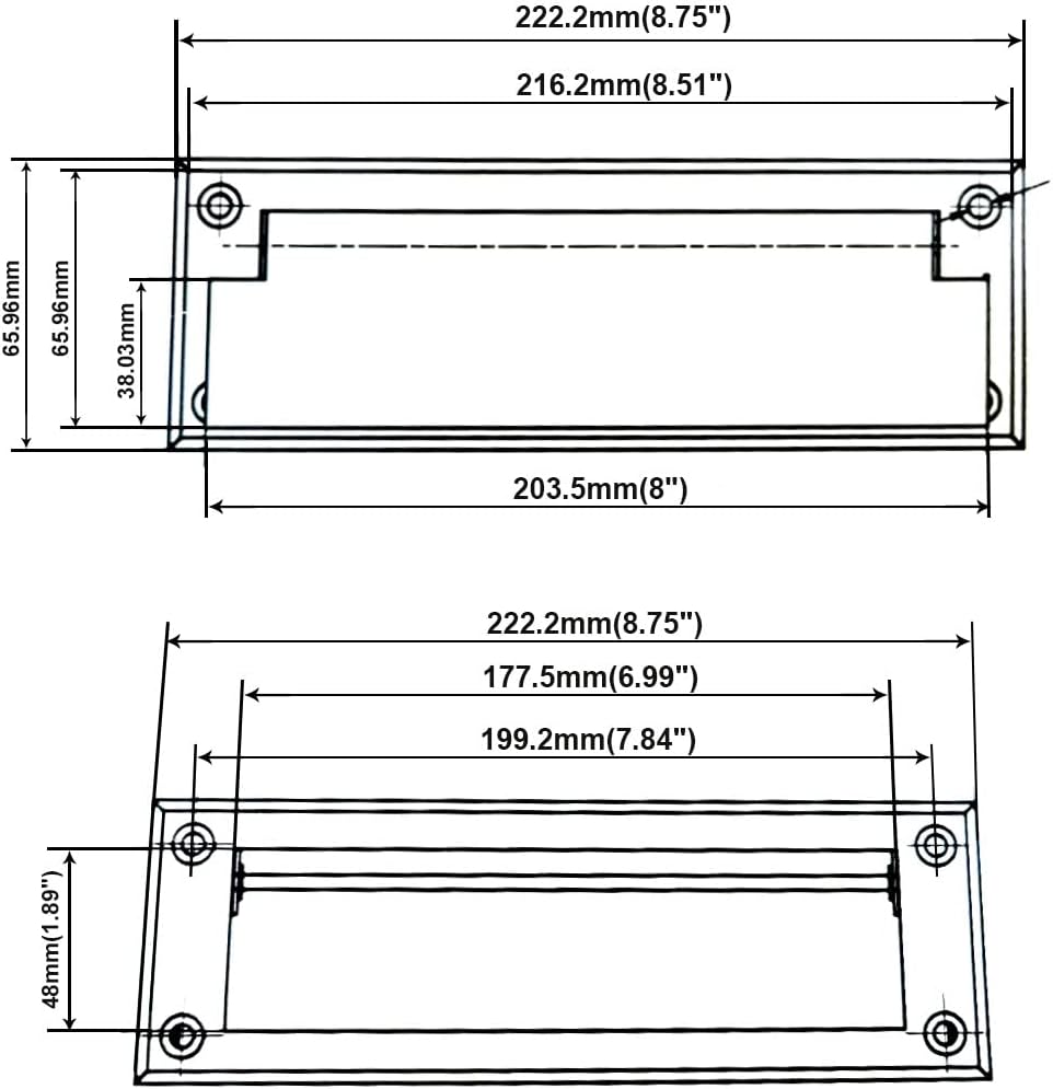 Soild Brass Mail Slot, with Solid Brass Interior Frame, 8-7/8''X2-7/8" Polished Brass 1 Pack, Made in Taiwan