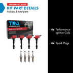 TRQ Performance Ignition Coil & Spark Plug Kit 8 Piece