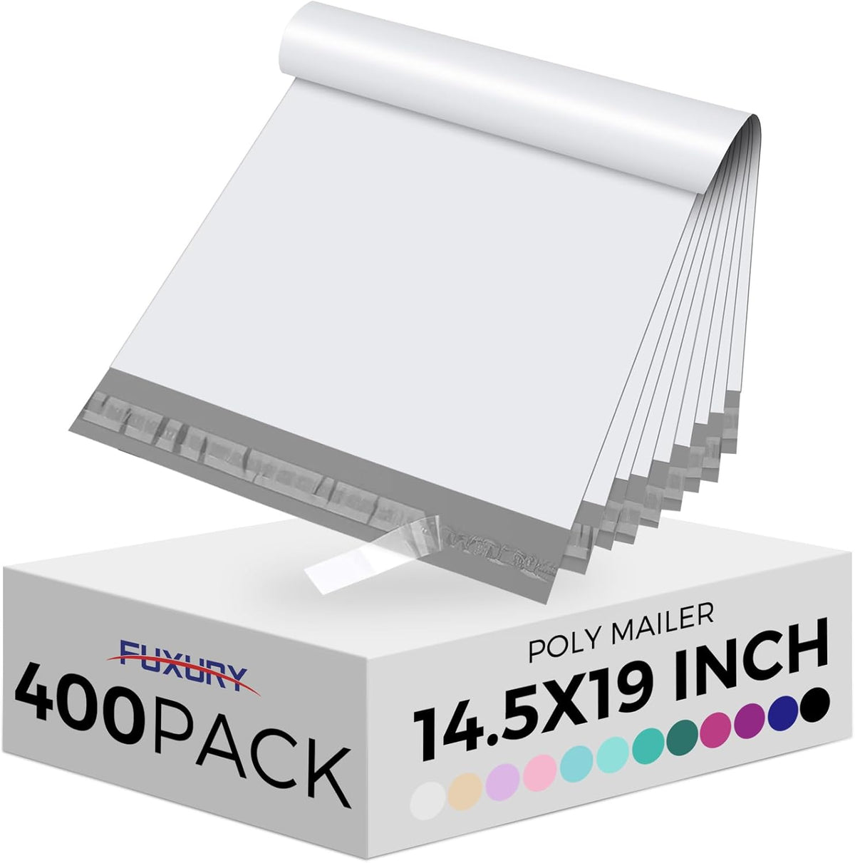 Poly Mailers 14.5x19" 400Pcs Bulk Shipping Bags for Clothing White