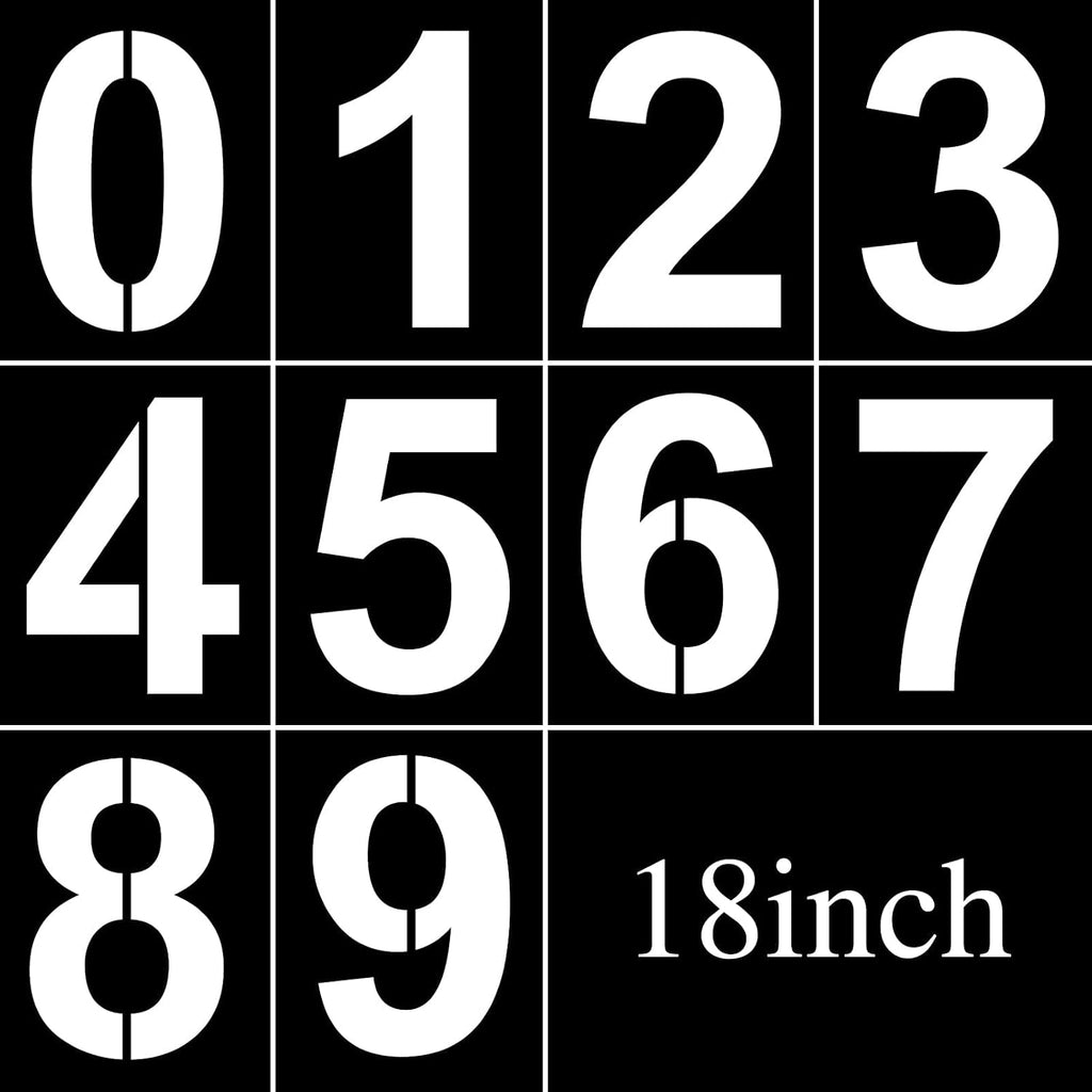18 Inch Large Number Stencils Set 0-9 Address Number Stencil Reusable Plastic Digital Stencils Templates for Cake