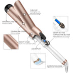 2 Inch Curling Iron Large Long Barrel,Ceramic Big Wave Curler