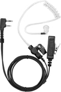 Two Way Radio Headset Compatible with Baofeng, Kenwood 2 Pin Walkie Talkie Surveillance Earpiece with Mic PTT