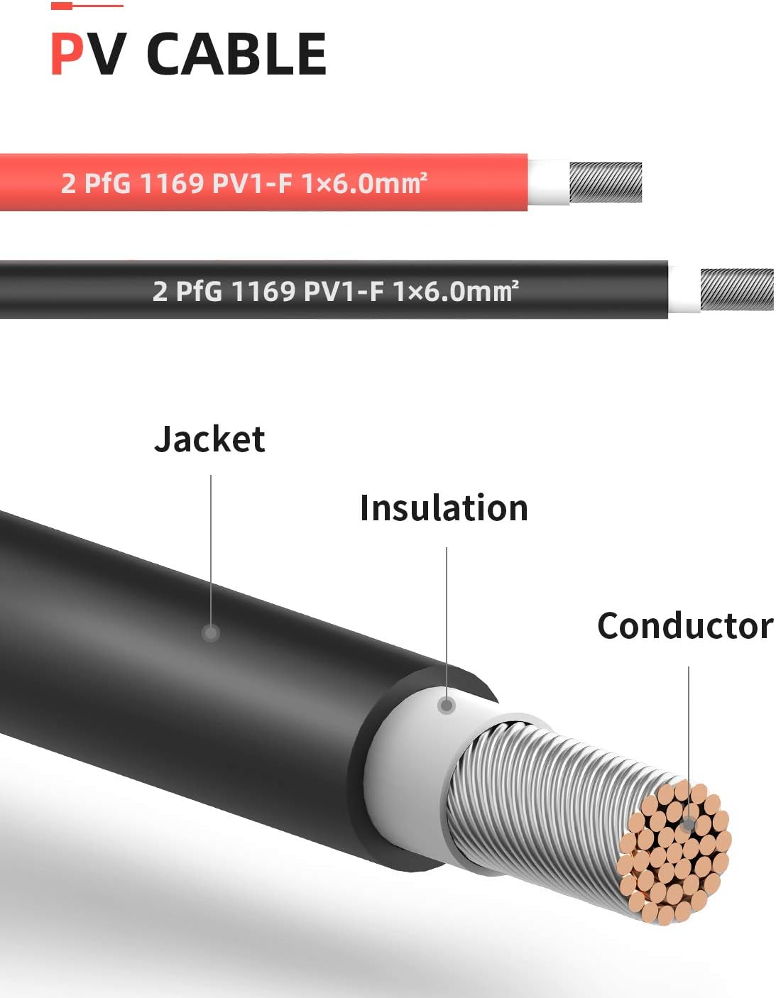 30 Feet 10AWG Solar Extension Cable with Female and Male Connector | with Extra Pair of Connectors Solar Panel