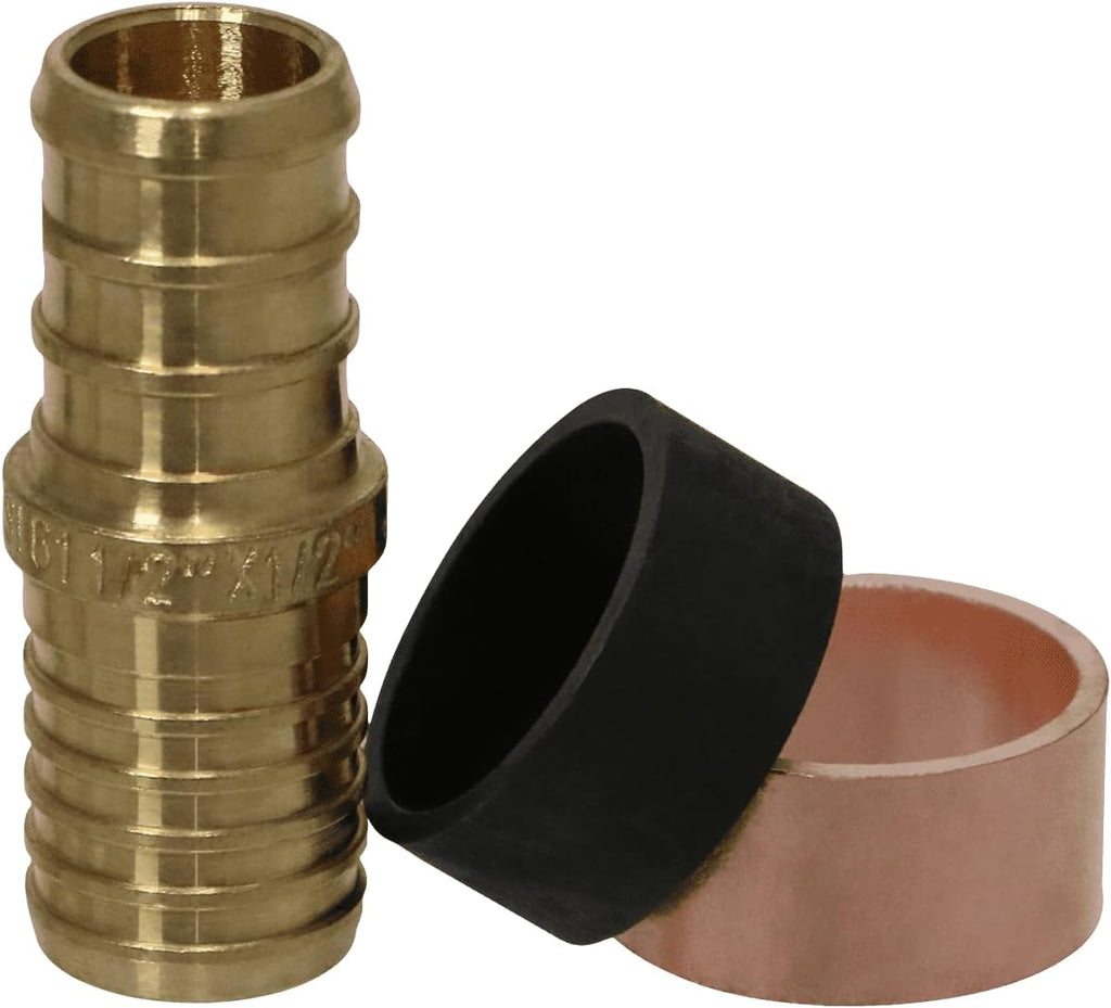 1/2 Inch Pex x 1/2 Inch PB (polybutylene) Slicing coupling with ring, Repair Kit, 30-2-3=10XX, 10 Pieces