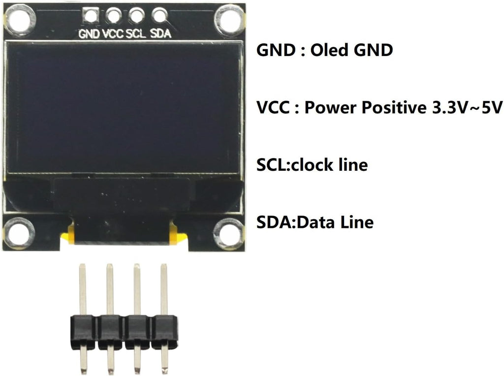 2 Pcs 0.96 inch IIC I2C Serial White OLED Display Module 128X64 I2C SSD1306 12864 LCD Screen Board 0.96" for Arduino Raspberry Pi