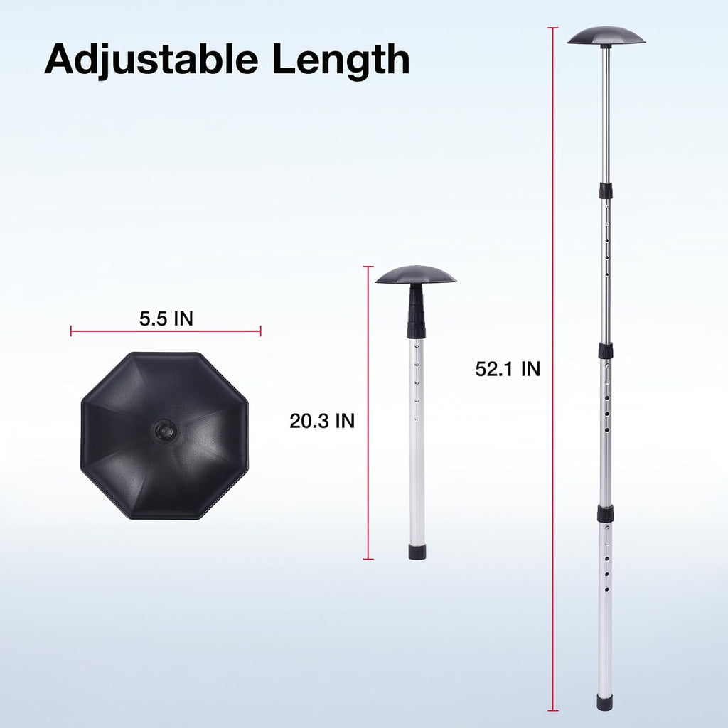 Golf Travel Bag Support System, Club Protective Pad and Aluminium Alloy Support Pole, Upgrade Accessories for