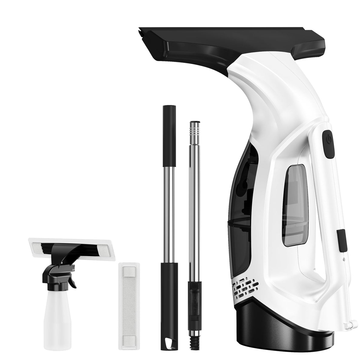 Window Vacuum Squeegee with Extendable Pole 31-40", Electric Cleaner Tool