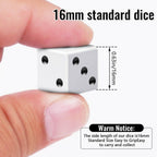 60 Pieces Standard Dice, 16mm Bulk White Opaque Black Pips Six Sided Dice Set