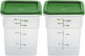 Food Storage Container with Lid (Microwave Safe and BPA-Free) - 2 Pack - Classic Series Square with Green Lid - 4 QT