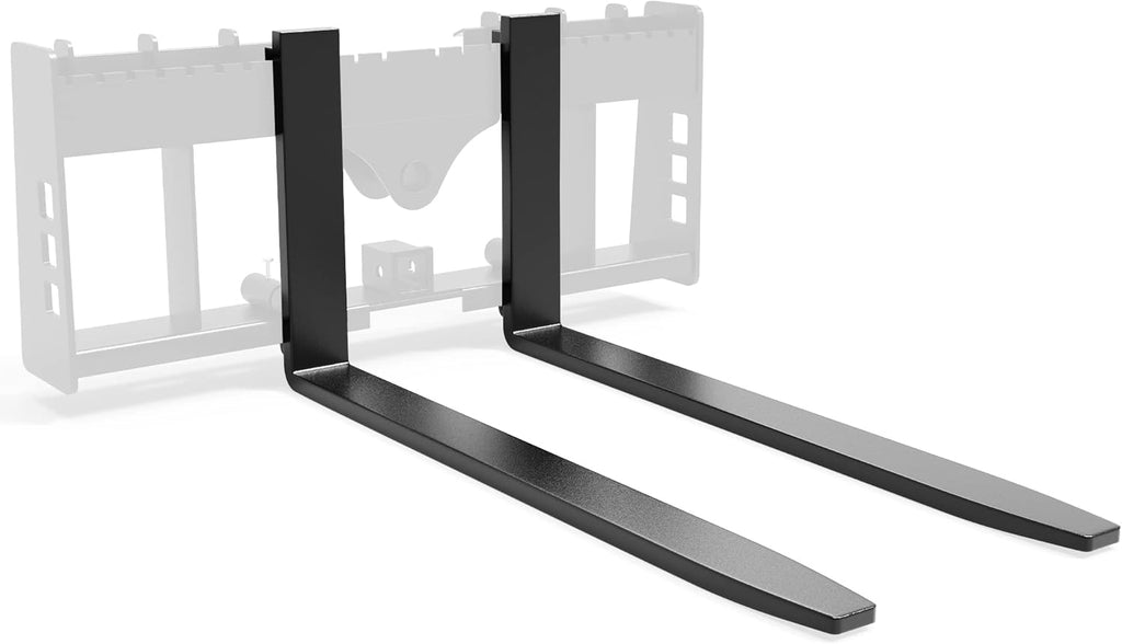 48" Pallet Forks Forklift Blades, 4000lbs Universal Skid Steer Pallet Forks Attachment, Heavy Duty Quick Attach