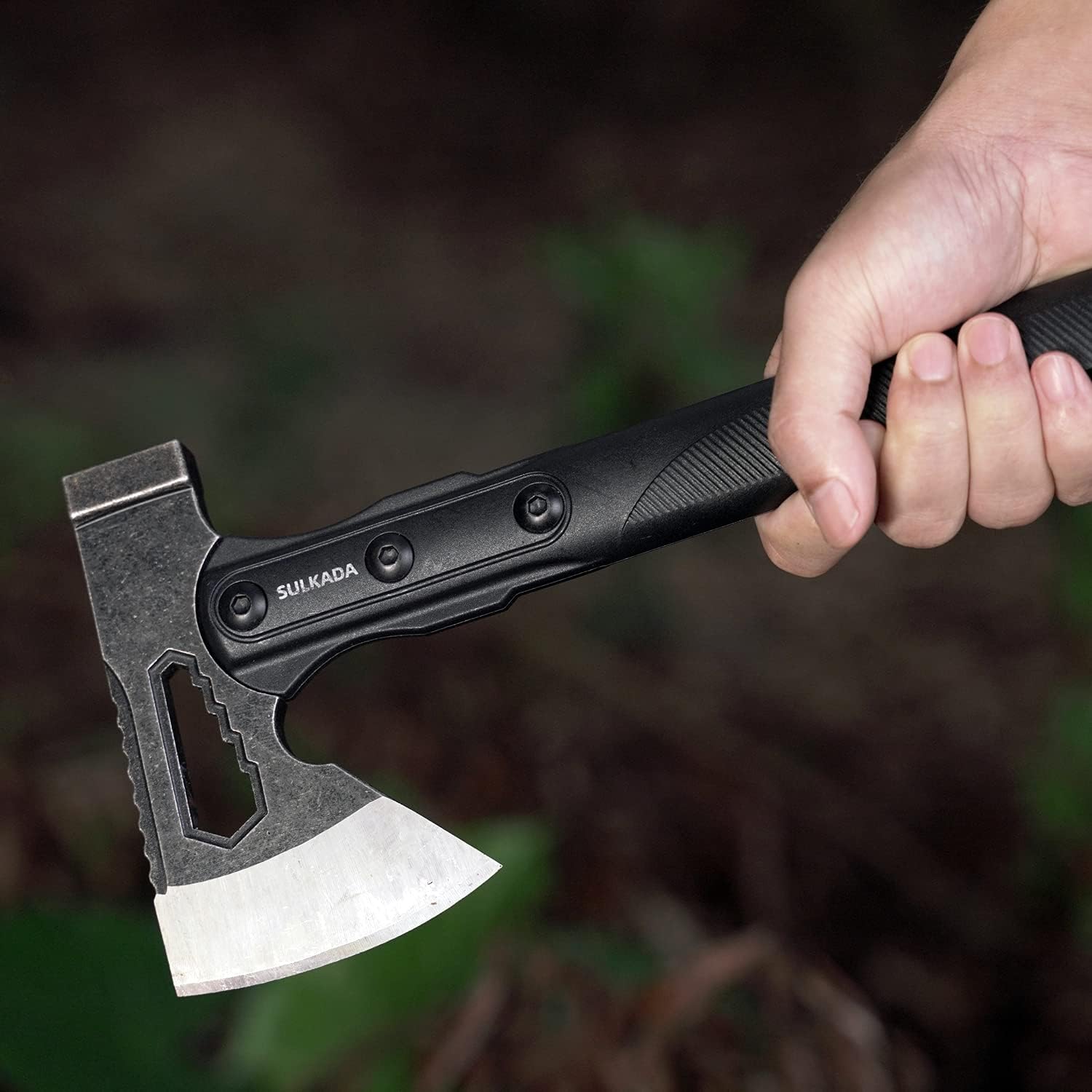 Camping Hatchet, 10.5 Inch Survival Axe,Stainless-Steel Blade,Fiberglass Shock Reduction Handle with Anti-Slip Grip